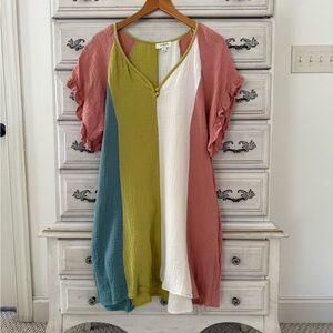 Vici Gauze Cotton Boho Pocketed Dress